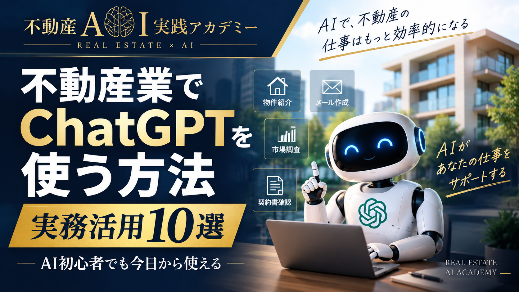 不動産業でChatGPTを使う方法｜AI初心者向け実務活用10選